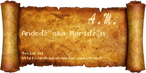 Andráska Marián névjegykártya
